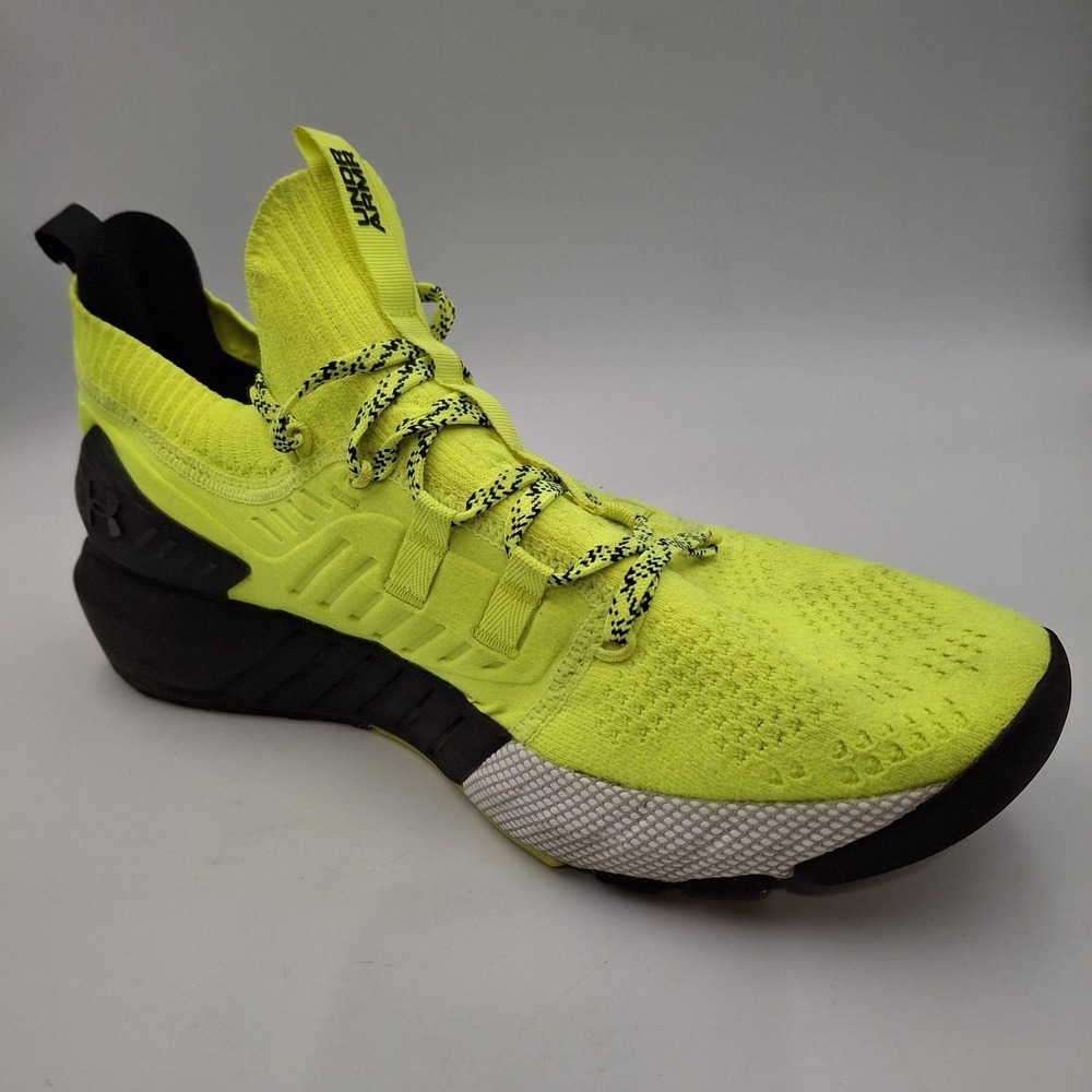Men Under Armour UA Project Rock 3 Training Shoes Yellow Black Size 11